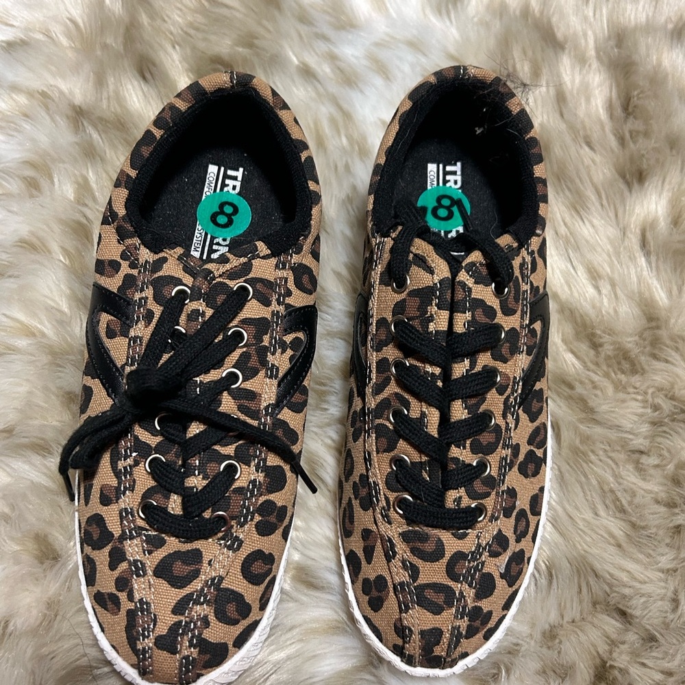 Tretorn Leopard Print Sneakers - Brown and Black